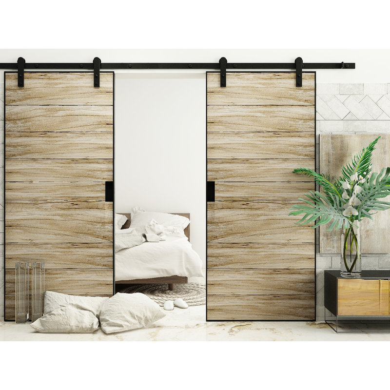 Vancleef Straight Design Standard Double Barn Door Hardware Kit